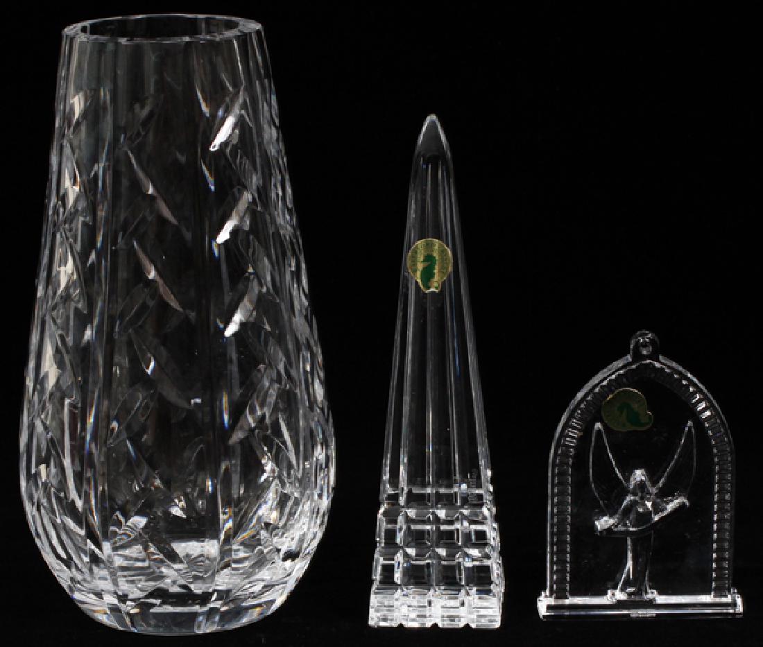 WATERFORD CRYSTAL VASE OBELISK AND ORNAMENT THREE (1 of 1)