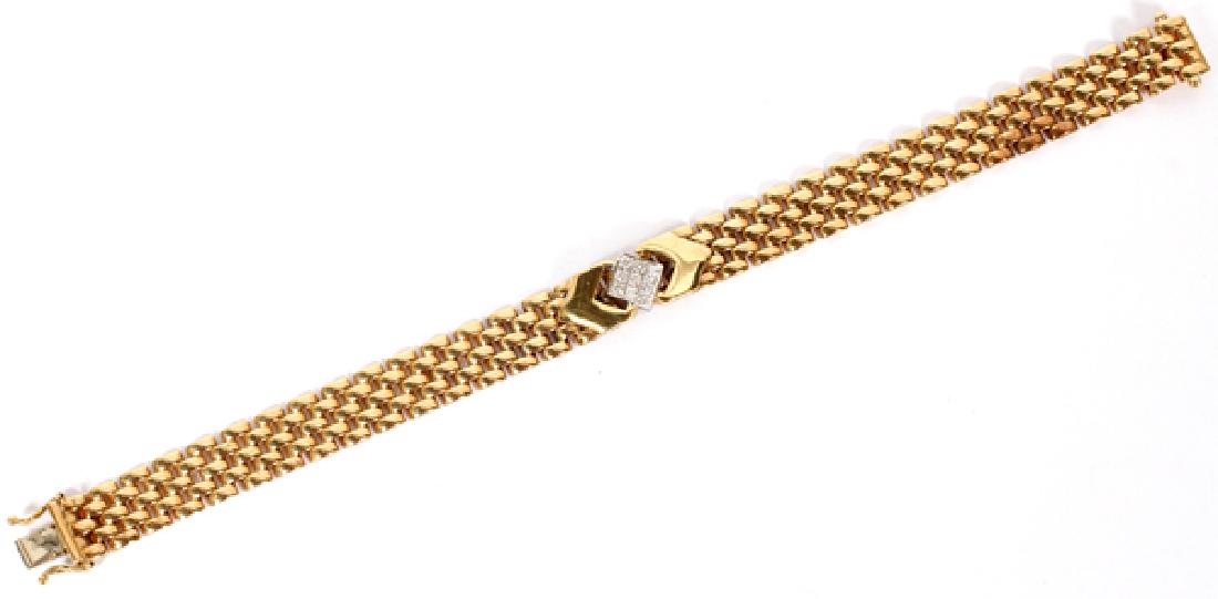 DIAMOND CLUSTER AND 14KT YELLOW GOLD BRACELET (1 of 4)