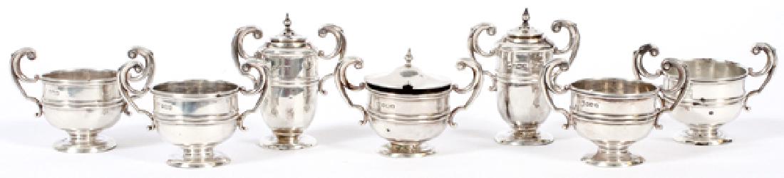 ENGLISH STERLING SILVER CONDIMENT BOWLS AND SHAKER (1 of 4)