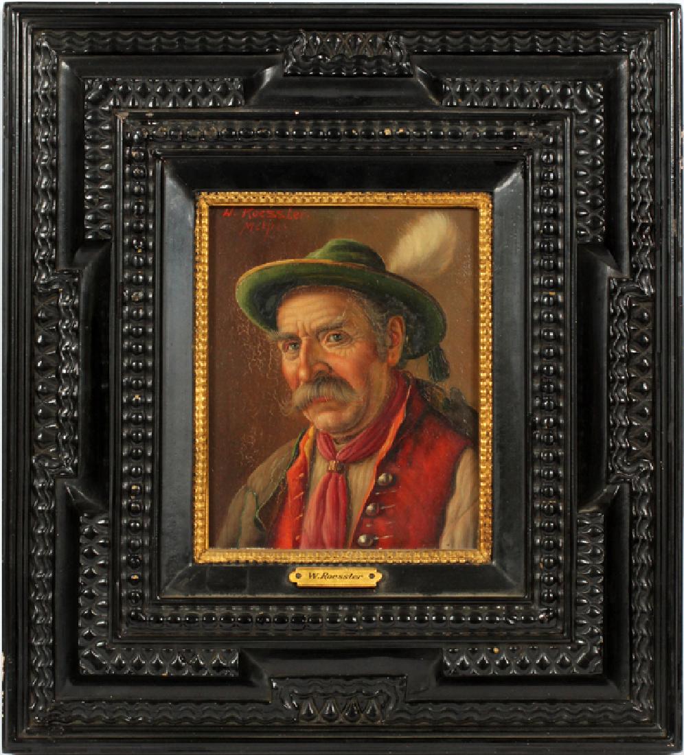 W. ROESSLER OIL ON WOOD PANEL GERMANY PORTRAIT (1 of 5)