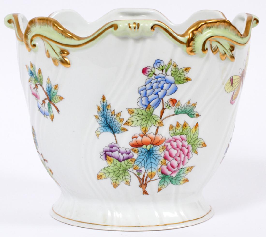 HEREND VICTORIAN PATTERN PORCELAIN CACHEPOT (1 of 3)