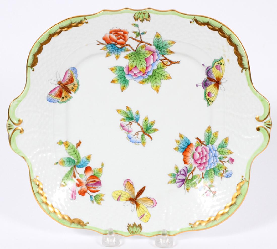 HEREND VICTORIAN PATTERN PORCELAIN CAKE PLATE