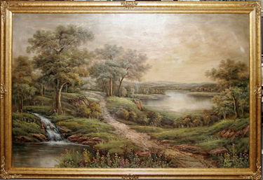 102537 C Freeman Oil On Canvas Lake Scene Oct 15 2006
