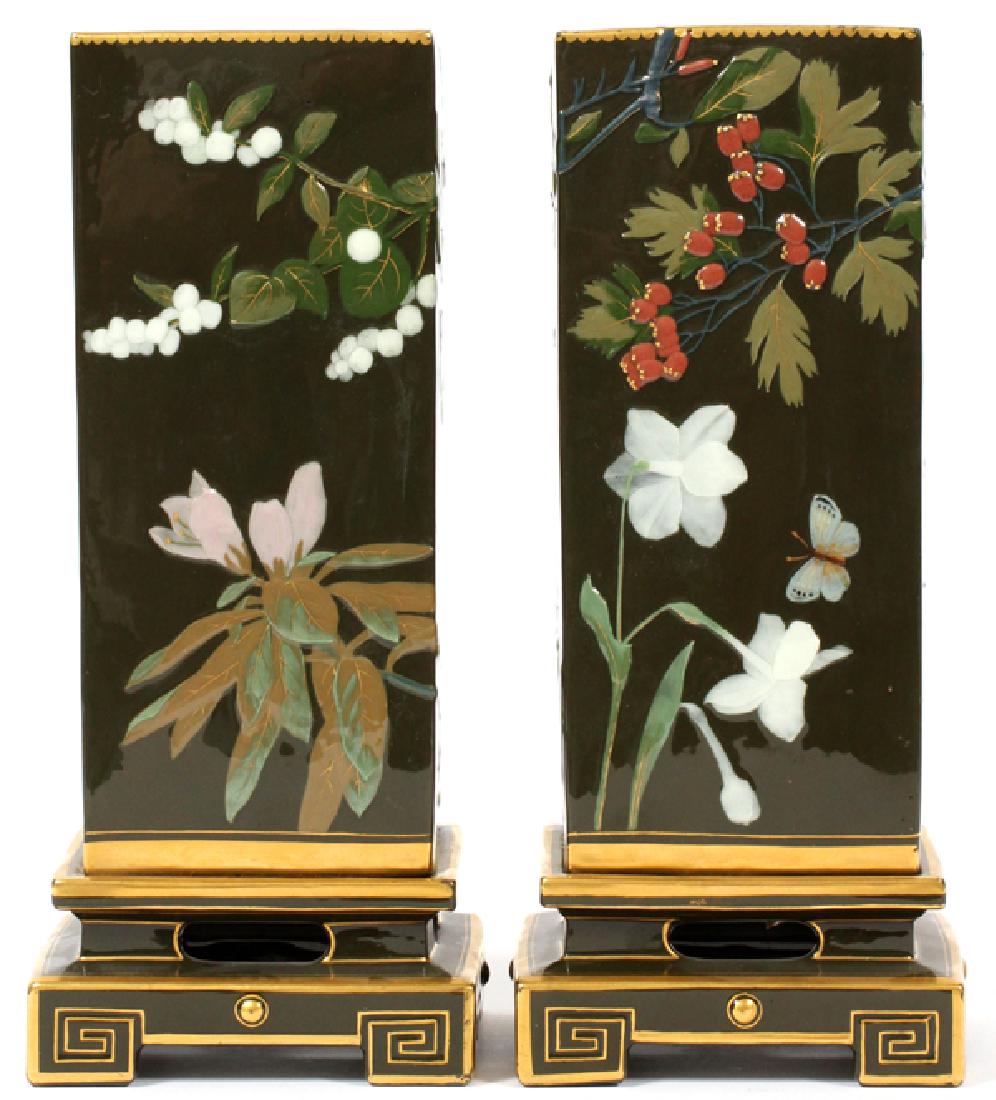 MINTONS JAPONISME PATE-SUR-PATE PORCELAIN VASES (1 of 8)