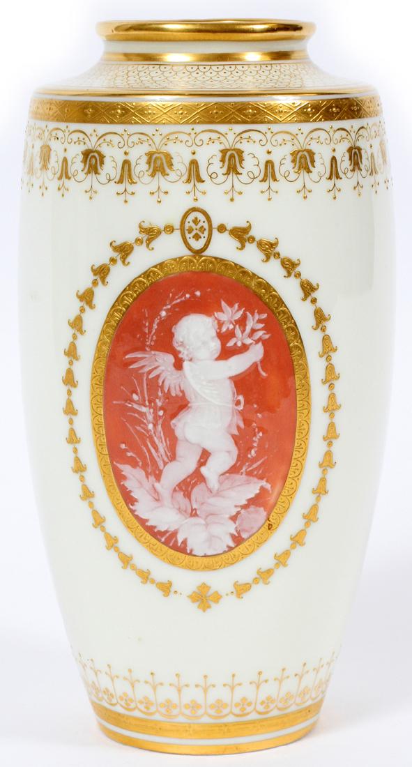MINTONS PATE-SUR-PATE PORCELAIN VASE LATE 19TH C. (1 of 9)