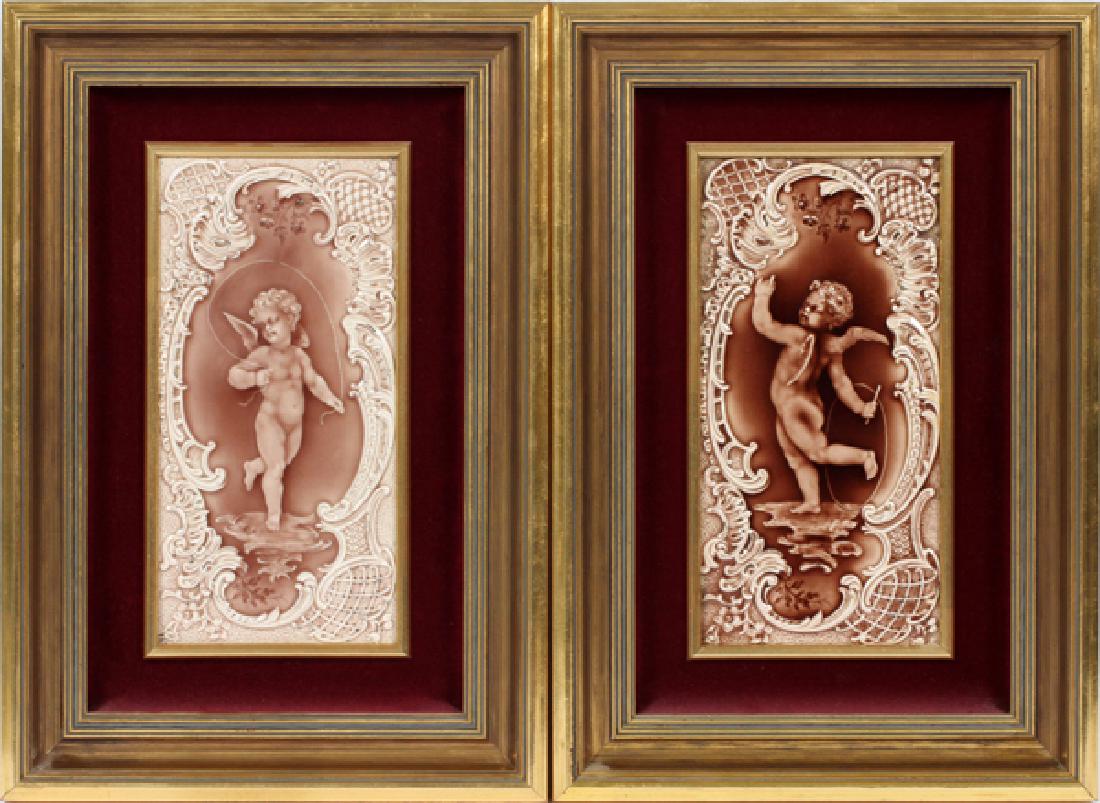 MINTON MAJOLICA TILES PAIR (1 of 7)