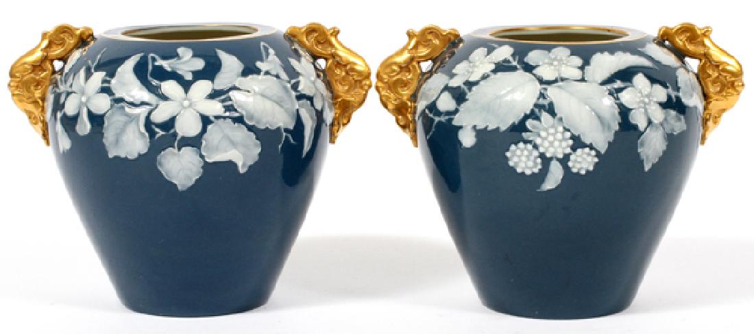 WORCESTER PATE-SUR-PATE PORCELAIN URNS PAIR (1 of 6)