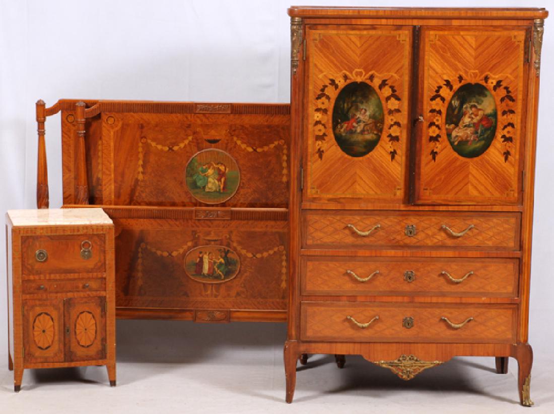 LOUIS XVI STYLE PAINTED & MARQUETRY INLAID SUITE (1 of 3)