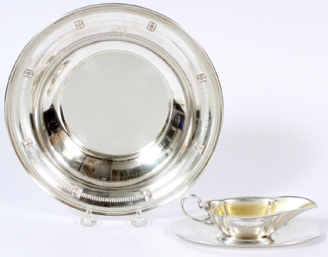 DOMINIC & HAFF STERLING BOWL & SAUCE BOAT ON TRAY (1 of 3)