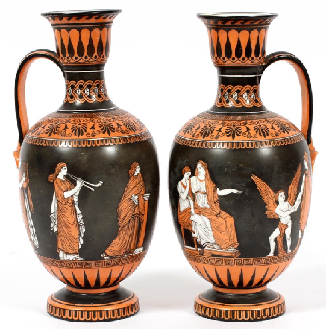 PAIR OF SAMUEL ALCOCK & CO. PORCELAIN VASES (1 of 3)