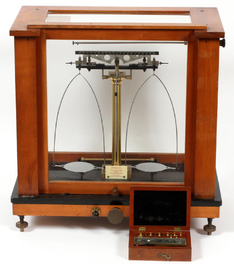 VOLAND & SONS WOOD & BRASS LABORATORY SCALE (1 of 2)