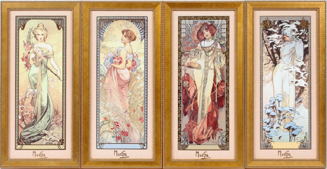 GOEBEL MUCHA CERAMIC PLAQUES SET OF FOUR (1 of 4)