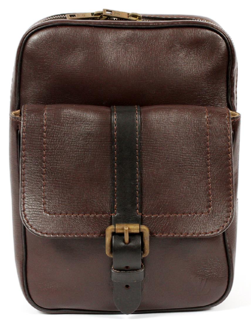 LOUIS VUITTON BROWN UTAH LEATHER IROQUOIS BAG (1 of 2)