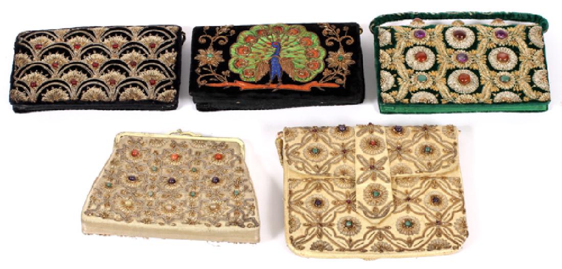 BEADED MESH AND VELVETEEN BAGS 5 PIECES (1 of 3)