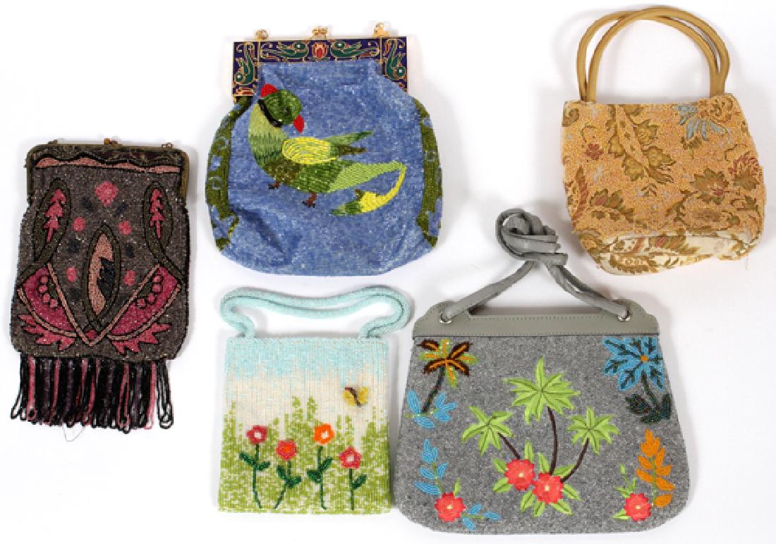 MULTICOLORED HAND BEADED BAGS 5 PIECES (1 of 2)