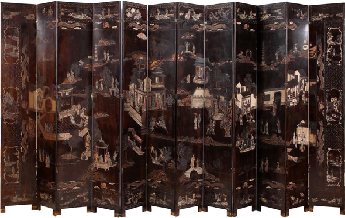 CHINESE 12 PANEL DIVIDER SCREEN (1 of 14)