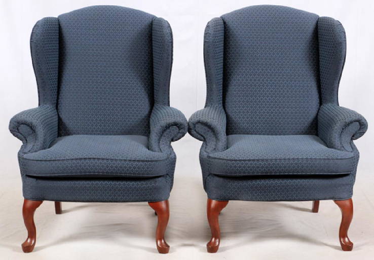 Best Chairs Inc. Queen Ann Style Wing Back Chairs