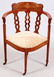 ENGLISH INLAID MAHOGANY CORNER CHAIR 19TH C