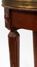 ROUND WALNUT SMALL TABLE MARBLE TOP - 3