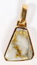 14KT YELLOW GOLD AND GOLD VEIN QUARTZ PENDANT