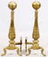 ANTIQUE BRASS ANDIRONS PAIR