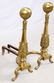 ANTIQUE BRASS ANDIRONS PAIR - 2