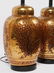 COPPER TONE PORCELAIN TABLE LAMPS PAIR - 2