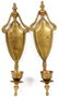 SINGLE LITE BRASS CANDLE SCONCES PAIR