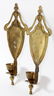 SINGLE LITE BRASS CANDLE SCONCES PAIR - 2