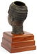 AFRICAN BENIN BRONZE BUST AND WOODEN STAND - 2