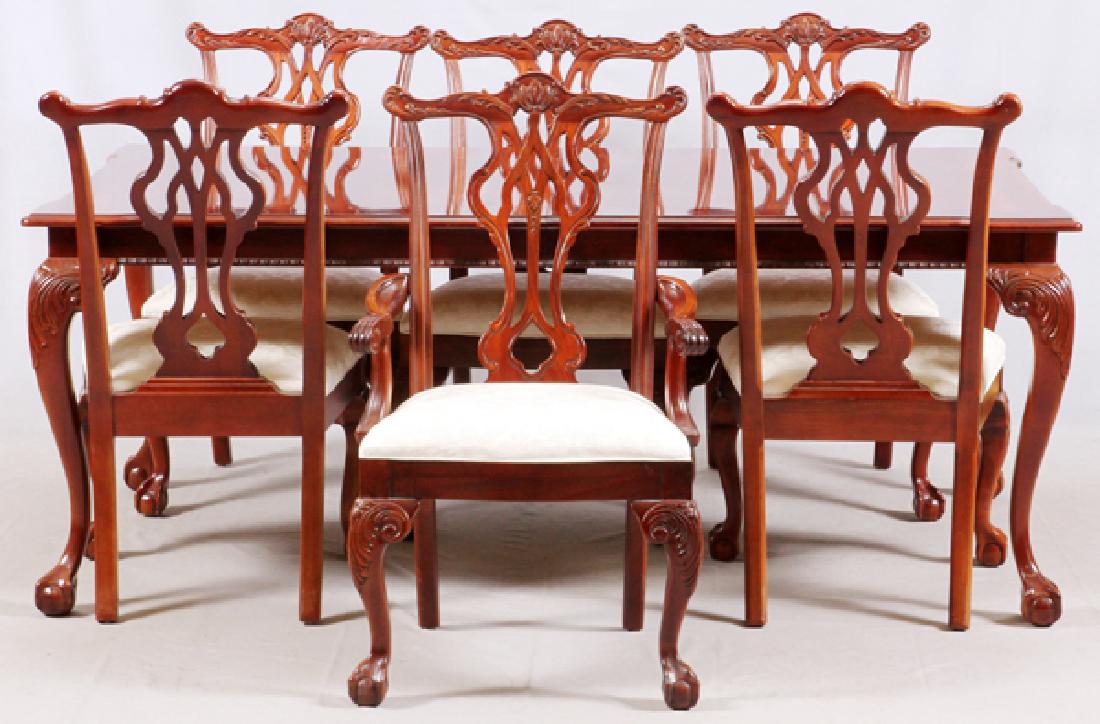 THOMASVILLE CHIPPENDALE STYLE MAHOGANY DINING SET