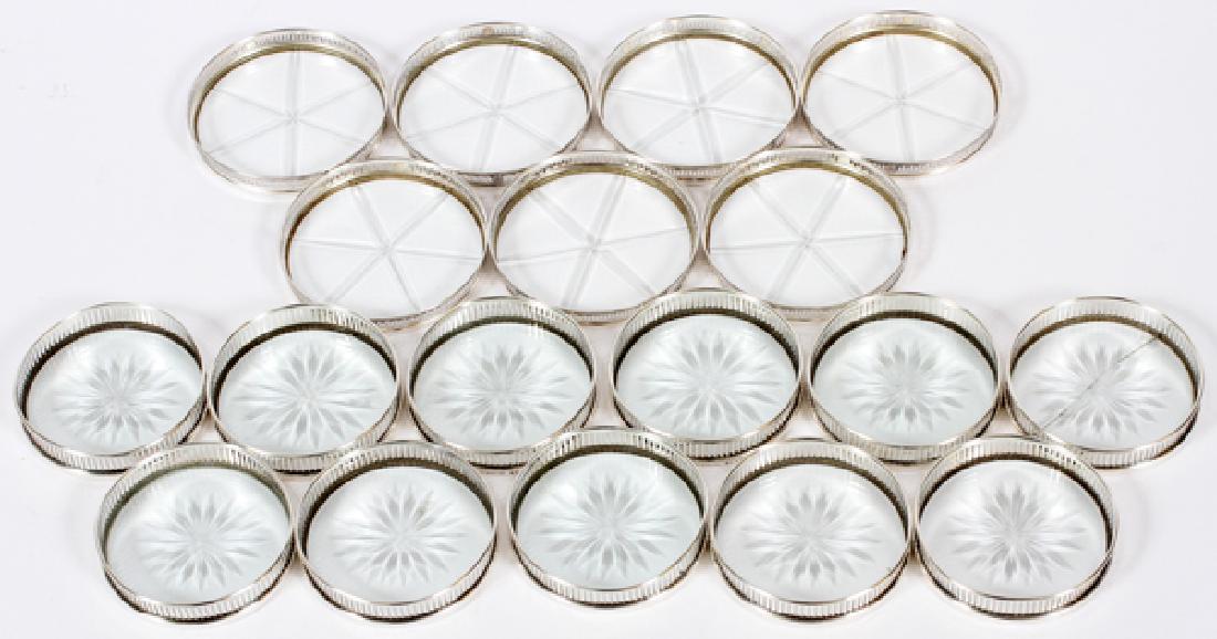 STERLING SILVER & CUT CRYSTAL COASTERS (1 of 2)