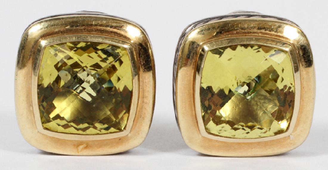 DAVID YURMAN CITRINE GOLD &STERLING SILVER EARRINGS (1 of 2)