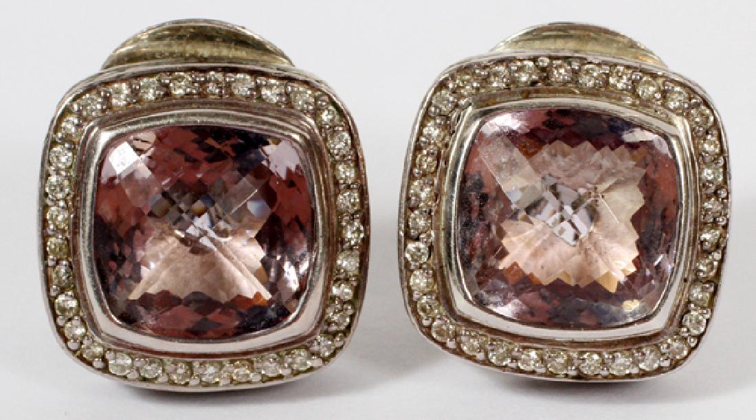 ALBION AMETHYST DIAMOND & STERLING SILVER EARRINGS (1 of 2)