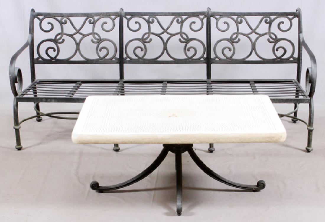 CONTEMPORARY CAST METAL OUTDOOR PATIO SET 2 PCS. (1 of 2)