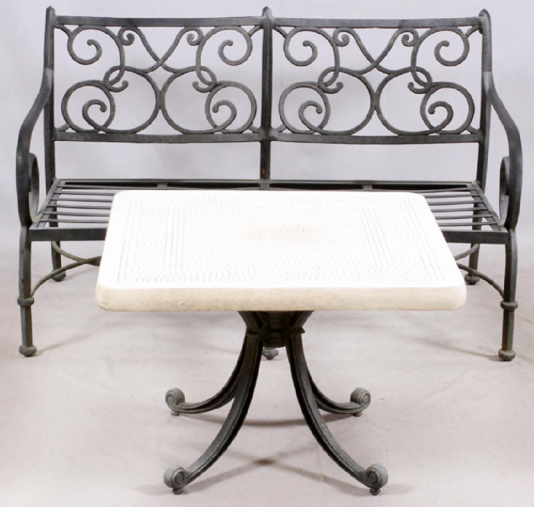 CONTEMPORARY CAST METAL OUTDOOR PATIO SET 2 PCS. (1 of 2)