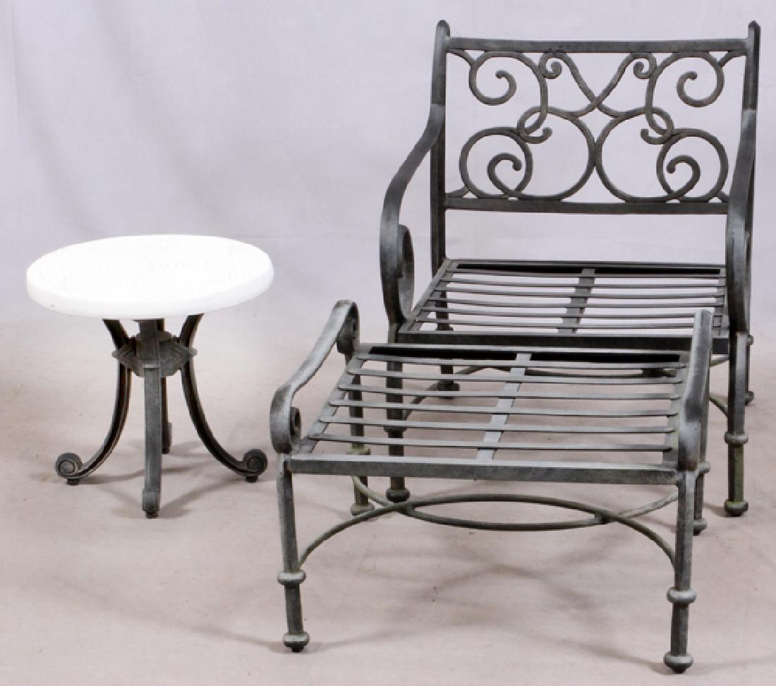 CONTEMPORARY CAST METAL OUTDOOR PATIO SET 3 PCS. (1 of 2)