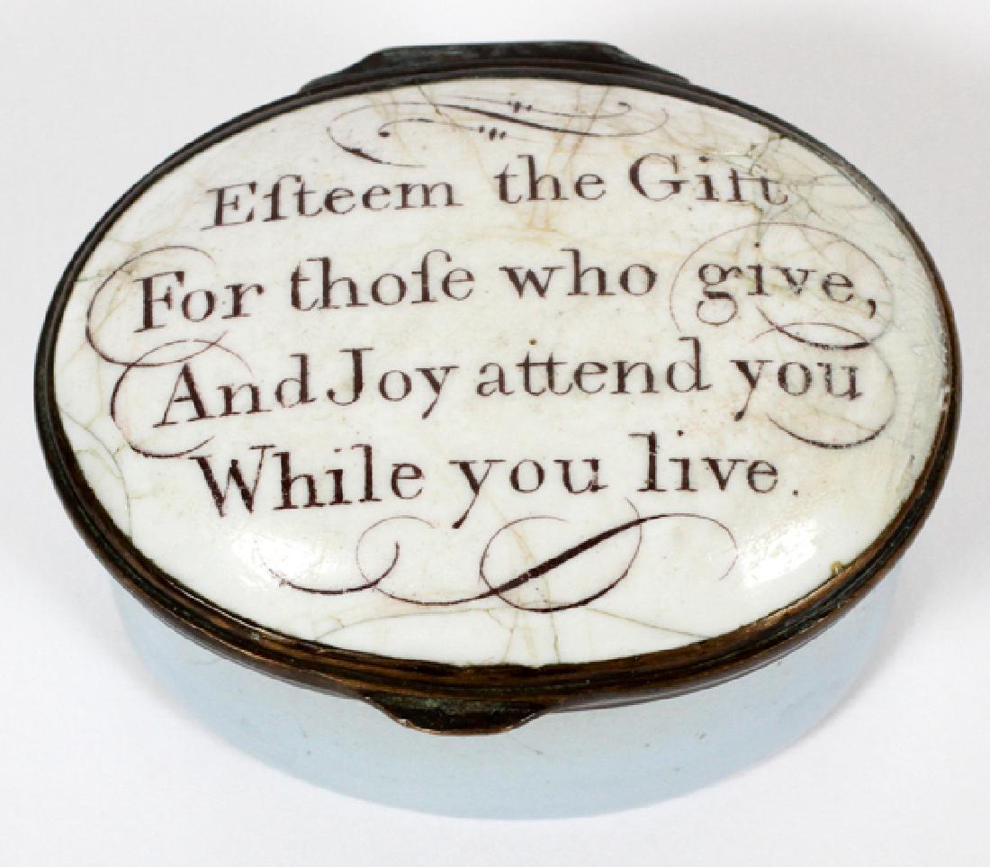 ENGLISH BILSTON ENAMEL PATCH BOX 18TH C. (1 of 3)