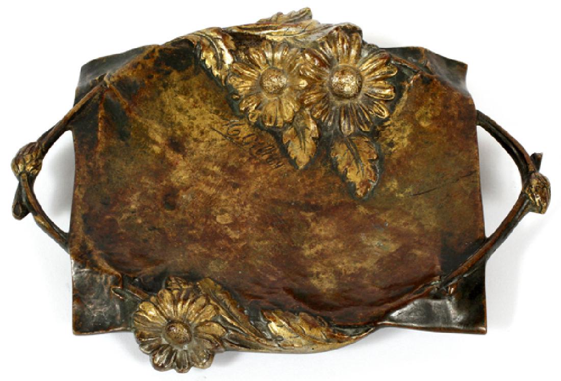 SIGNED GILLAY BRONZE TRAY EARLY 20TH C. (1 of 3)