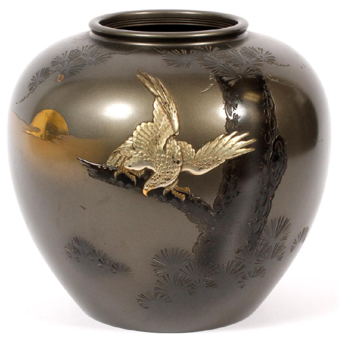 JAPANESE INLAID BRONZE JAR (1 of 3)