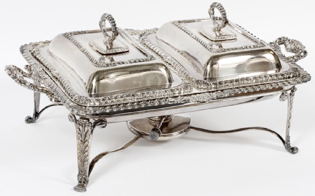 ELLIS-BARKER ENGLISH SILVER PLATE CHAFING DISH (1 of 1)