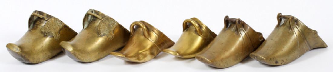 THREE PAIRS OF SPANISH COLONIAL BRASS SHOE STIRRUPS (1 of 2)