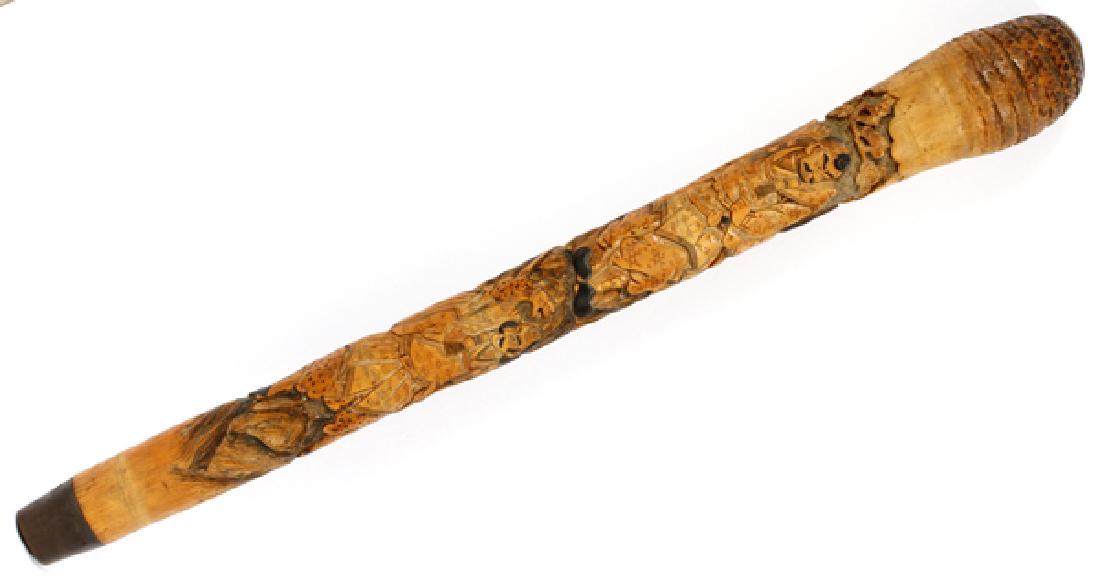 JAPANESE CARVED BAMBOO WALKING STICK (1 of 4)