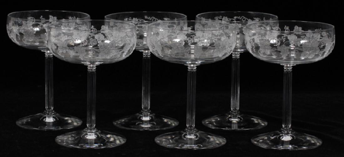 FOSTORIA ETCHED CRYSTAL CHAMPAGNE GLASSES SIX (1 of 2)