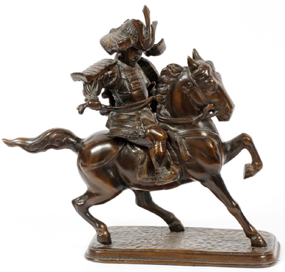 JAPANESE BRONZE MOUNTED SAMURAI ON HORSE BACK (1 of 3)