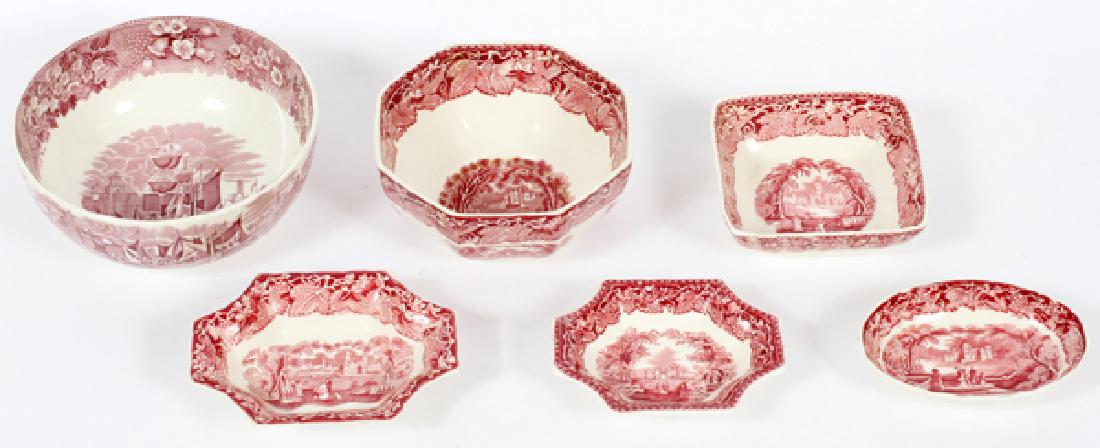 MASON PINK TOWER VISTA & WEDGWOOD DISHES 6 PCS (1 of 4)