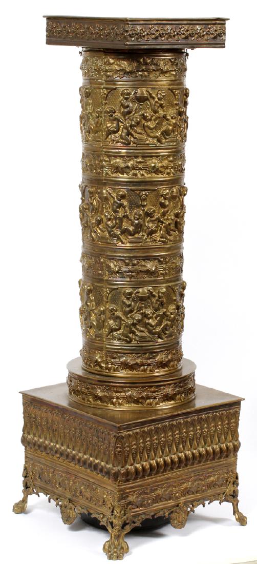 BRASS COLUMNAR PEDESTAL 20TH CENTURY (1 of 3)