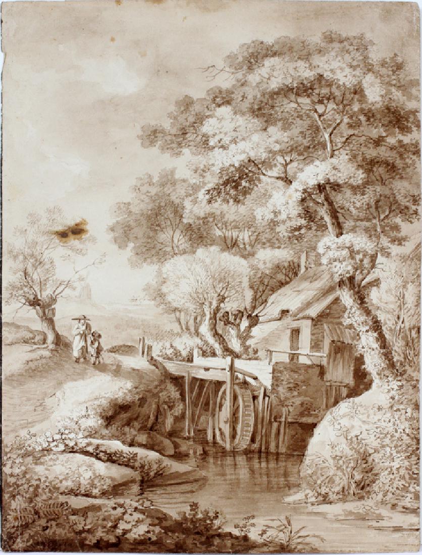 GERMAN WATERCOLOR CIRCA 1800 (1 of 5)