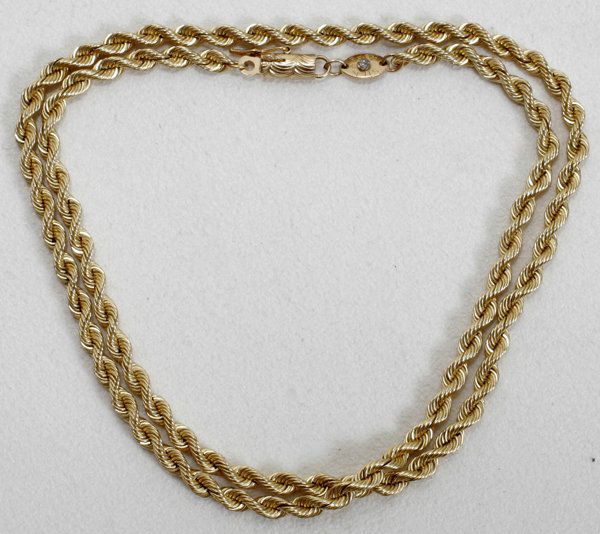 14k gold silk rope chain deals