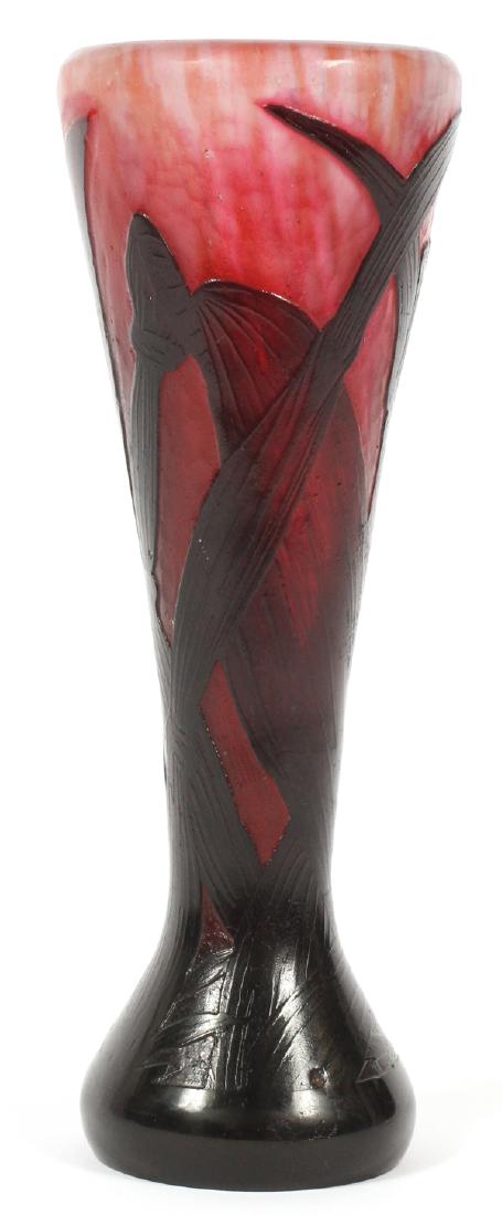 DAUM NANCY CAMEO GLASS BUD VASE EARLY 20TH C. (1 of 4)